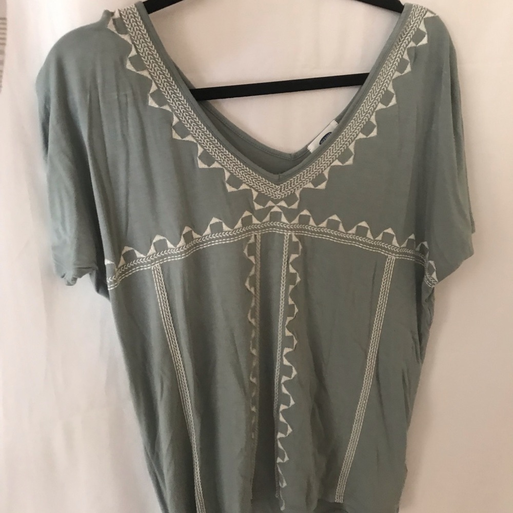 Teal V-neck Shirt